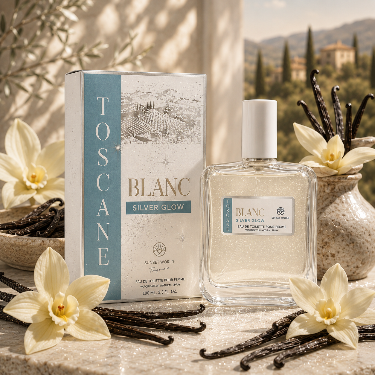 Toscane Blanc silver glow